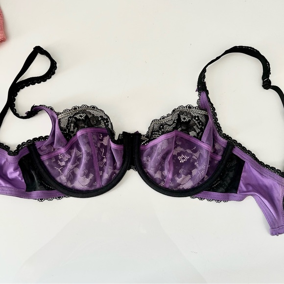 Bundle 3 Elle MacPherson Intimates Bras 32DD Black Lace Peach Underwire - Picture 8 of 12